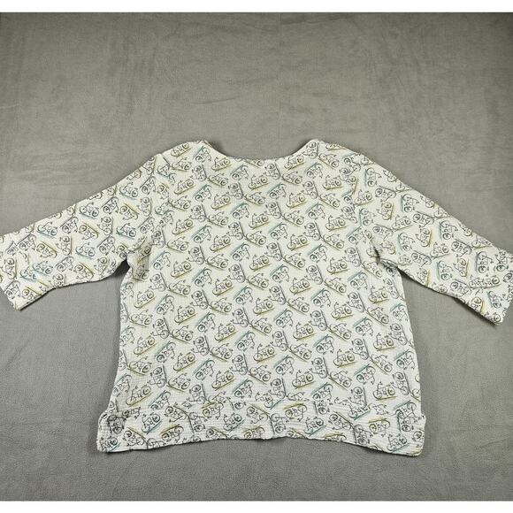 CMC Color Me Cotton Top Size XXL Bicycle Print Muslin Gauze Soft Boxy Lagenlook - Picture 7 of 9